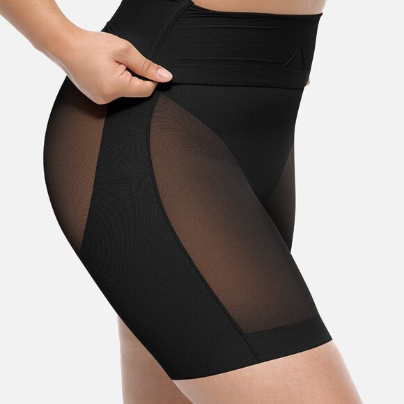 Mesh Tummy Control Butt Lifting High Waisted Shapewear Shorts - Picture 3 of 15